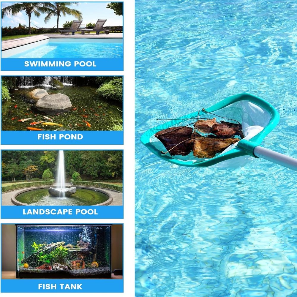 NEW Sealed Pool Skimmer Net with 5 Aluminum Pole Sections 67''